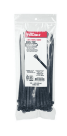Hyper Tough 8 inch Cable Tie 75lbf Black Color 100Pcs