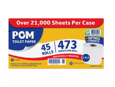 POM 2-Ply Toilet Paper 45 rolls, 473 sheets/roll