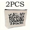 Funny 'All My F**king Meds' Pill Organizer - Reusable Zippered Medicine Bag for Travel & Cosmetics