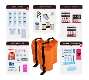 6 Person Essential Survival Kit (Option: Dry Bag)