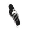 Stainless Steel 6-in-1 Multi-Tool Cutlery Set, Folding Pocket Knife with Fork, Spoon, Can Opener, Corkscrew, and Bottle Opener